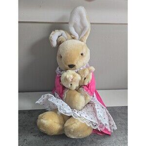 Vintage Country Easter Bunny Plush 18" Mommy & Me Chadwick Miller 1986